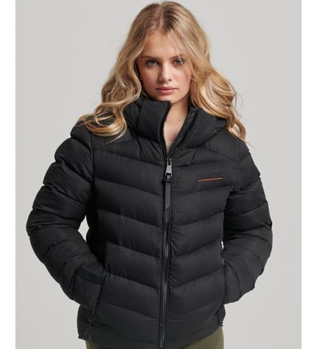 W5011594A Veste matelassée en microfibre avec capuche (XS), Noir, Casuel, Polister recyclé, Durable - Superdry - Modalova