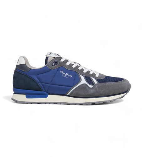 PMS40016 Brit Leather Sneakers Series (41), Cuir, Bleu, Plat, Lacets, Casuel - Pepe Jeans - Modalova