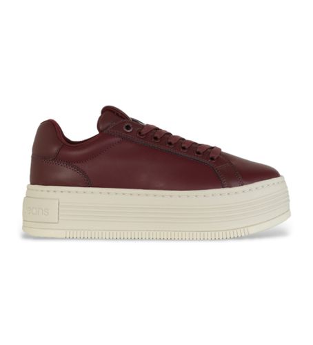 YW0YW01589 Maroon - Baskets basses en cuir (36), 3 à 5 cm, Lacets, Casuel, Grenat - Calvin Klein Jeans - Modalova