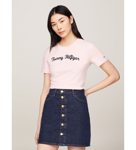 WW0WW42589 T-shirt avec logo brodé en police Script (L), Casuel, Coton, Manche courte - Tommy Hilfiger - Modalova