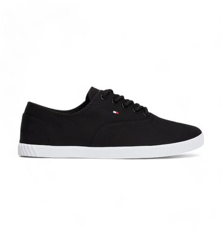 FW0FW07805 Essential Logo Canvas Sneakers (36), Noir, Tissu, Plat, Lacets, Casuel - Tommy Hilfiger - Modalova