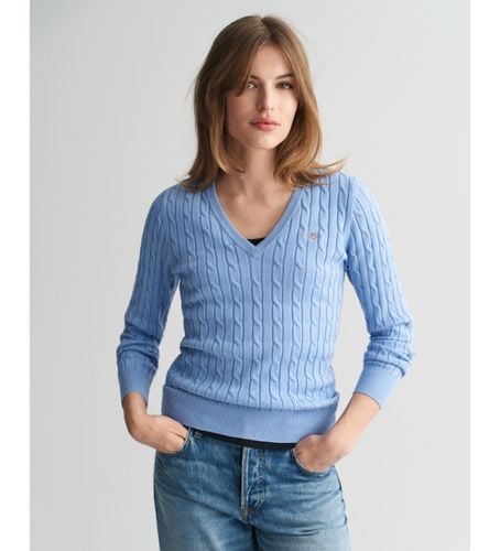 Pull en coton extensible avec col à pointes en maille côtelée (L), Casuel - Gant - Modalova