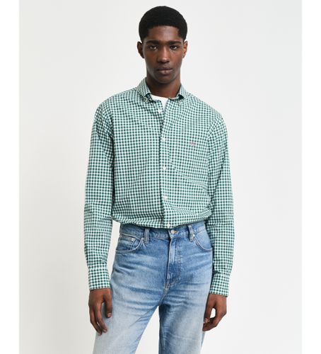 Chemise en popeline à carreaux Vichy verte, coupe régulière (4XL), Casuel, Coton, Manche longue - Gant - Modalova