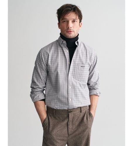 Regular Fit Jaspé Plaid Tattersall Shirt (L), Casuel, Gris, Coton, Manche longue - Gant - Modalova