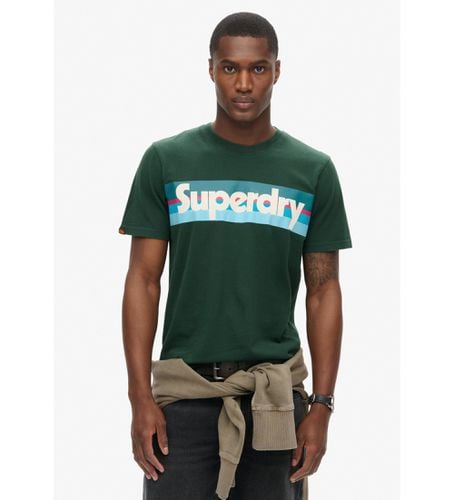 M1012011A Retro Stripe Logo T-shirt (L), Casuel, Vert, Coton, Manche courte - Superdry - Modalova