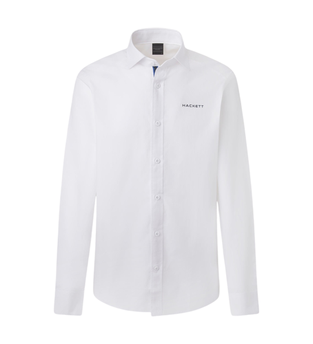 HM309970 Hsport Pitlane Shirt (S), Blanc, Casuel, Coton, Manche longue - Hackett London - Modalova