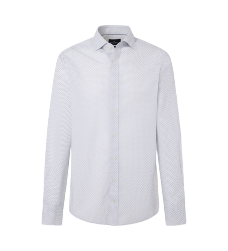 HM309982 Chemise à imprimé mini-médaillon blanc (S), Casuel, Coton, Manche longue - Hackett London - Modalova