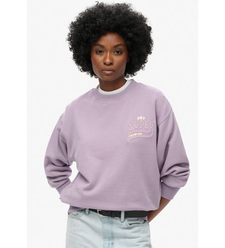 W2012154A Sweatshirt ample avec logo Luxe métallique lilas (M), Casuel, Violet, Coton, Durable - Superdry - Modalova