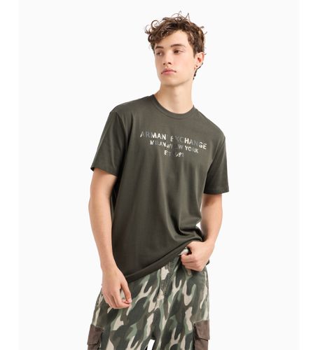 DZTH5ZJ9JZ1832 T-shirt à coupe régulière avec logo camouflage en coton ASV (L), Casuel, Manche courte - Armani Exchange - Modalova