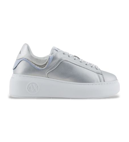 XDX108XV892U279 Baskets en cuir avec logo argenté (36), Plat, Lacets, Casuel - Armani Exchange - Modalova