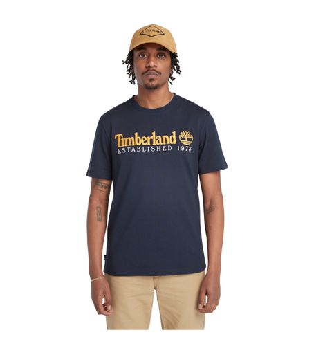 TB0A6SE14331 T-shirt brodé Established 1973 (S), Casuel, Manche courte, Le coton biologique, Durable, Marine - Timberland - Modalova