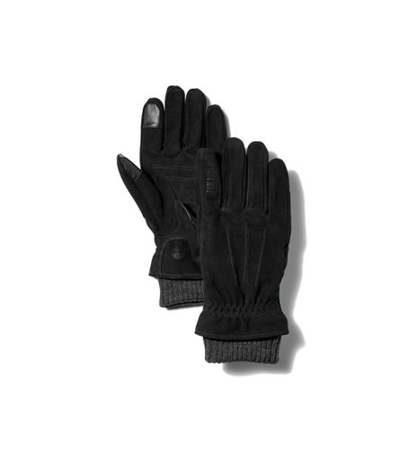 TB0A1F5B0011 Gants en cuir avec poignets côtelés noirs (S), Casuel - Timberland - Modalova