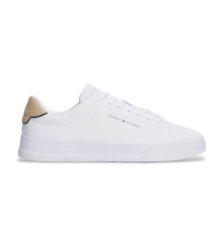 FM0FM05367 Court Detail Leather Sneakers (42), Cuir, Blanc, Plat, Lacets, Casuel - Tommy Hilfiger - Modalova