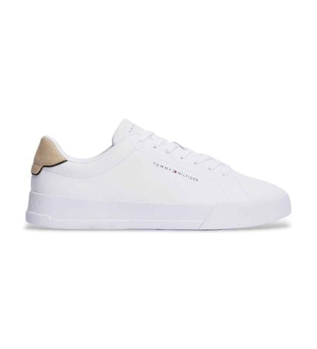 FM0FM05367 Court Detail Leather Sneakers (43), Cuir, Blanc, Plat, Lacets, Casuel - Tommy Hilfiger - Modalova