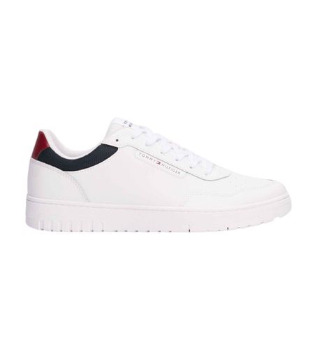 FM0FM05369 Basket Leather Sneakers (41), Cuir, Blanc, Plat, Lacets, Casuel - Tommy Hilfiger - Modalova