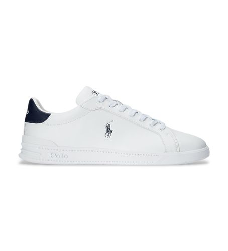 Unisex. 809829824003 Baskets en cuir marine Heritage Court II (40), Blanc, Plat, Lacets, Casuel - Polo Ralph Lauren - Modalova