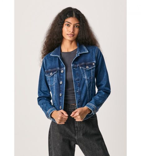 Til kvinder. PL402052HG4 Denimjakke Core navy (L), Casual, Bomuld, Blå - Pepe Jeans - Modalova