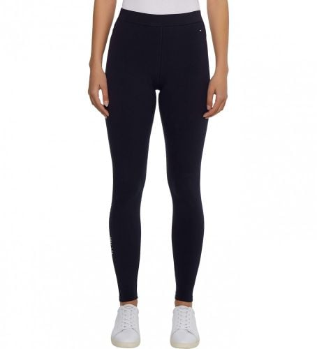 Til kvinder. WW0WW37347 Legging Heritage Slim navy (S), Casual, Bomuld, Blå - Tommy Hilfiger - Modalova