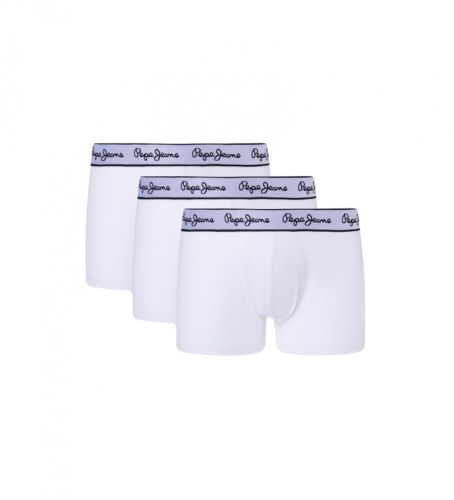 Til mænd. PMU10975 3 Pack 3 hvide elastiske logoboxershorts med logo (S), Afslappet, Bomuld - Pepe Jeans - Modalova