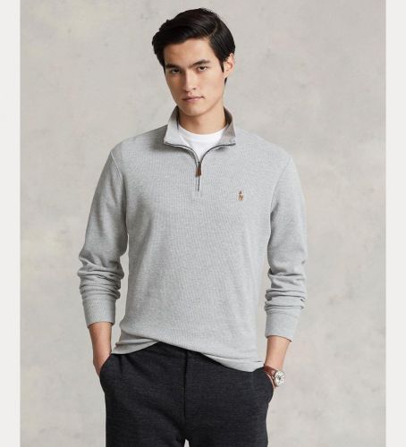 Til mænd. 710671929009 State Zip Pullover gr (XL), Casual, Grå, Bomuld, Lange ærmer - Polo Ralph Lauren - Modalova