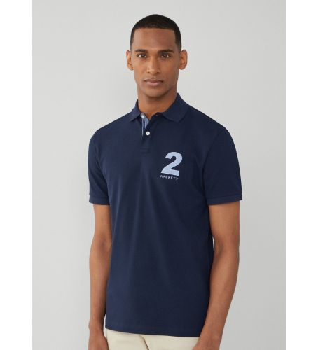 Til mænd. HM563264 Heritage Number poloshirt (S), Casual, Bomuld, Korte ærmer - Hackett London - Modalova