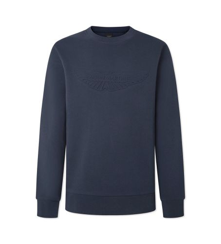 Til mænd. HM581225 Sweatshirt Am præget navy (S), Casual, Bomuld, Lange ærmer, Blå - Hackett London - Modalova