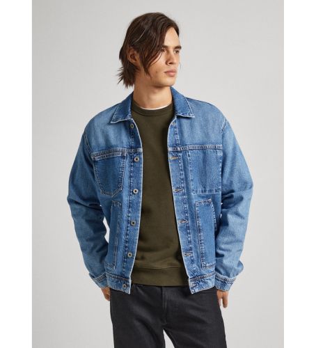 Til mænd. PM402884 Young arbejdsjakke (L), Casual, Denim, Lange ærmer - Pepe Jeans - Modalova