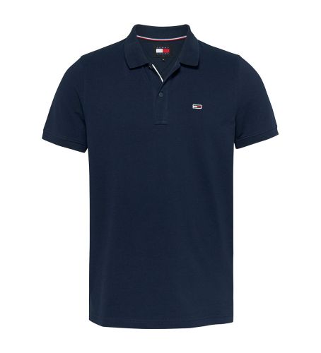 Til mænd. DM0DM18312 Polo Slim Logo navy (M), Casual, Bomuld, Korte ærmer, Blå - Tommy Jeans - Modalova