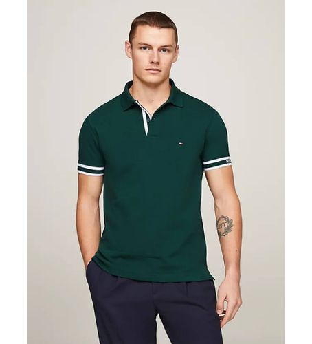 Til mænd. MW0MW34737 Polo Monotype Cuff Slim Fit (L), Casual, Bomuld, Korte ærmer - Tommy Hilfiger - Modalova