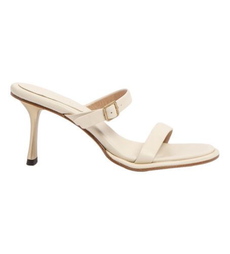 Til kvinder. 3319411ZZ003_020 Lædersandaler S3194 Nappa creme -Hælhøjde: 8 cm (36), Beige, 5-8 cm, Ingen, Spænder, Casual - Neosens - Modalova