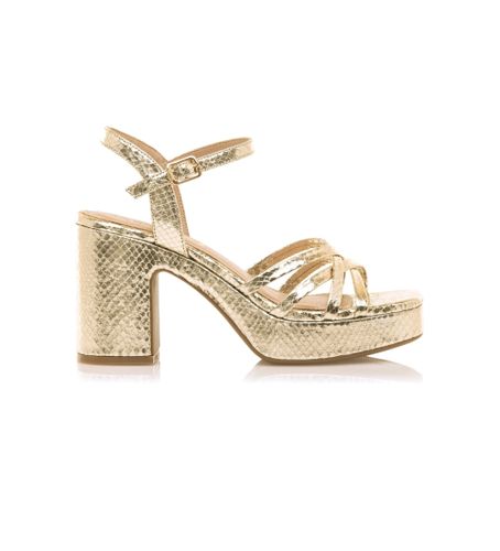 Til kvinder. 59609 Britt gold dress sandals -Hælhøjde 7 cm (36), Guldfarvet, 5-8 cm, Spænder, Casual - MTNG - Modalova