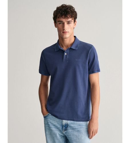 Til mænd. 2043005 Sunfaded navy pique polo shirt (S), Casual, Bomuld, Klassisk, Korte ærmer, Blå - Gant - Modalova