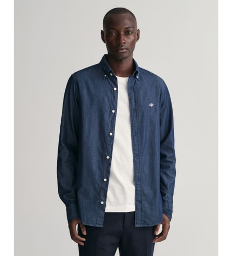 Til mænd. 3000402 Slim Fit-skjorte Indigo navy indigo (L), Casual, Bomuld, Klassisk, Lange ærmer, Blå - Gant - Modalova