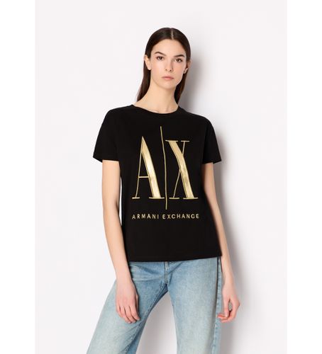 Til kvinder. 8NYTMXYJG3Z1200 T-shirt med logo, (L), Casual, Bomuld, Korte ærmer - Armani Exchange - Modalova