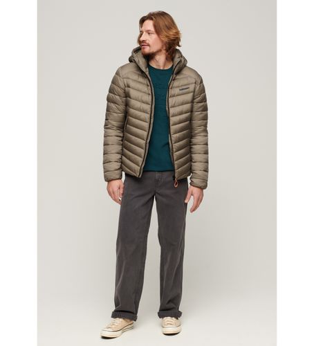 Til mænd. M5011835A Fuji quiltet jakke med hætte (L), Casual, Nylon, Lange ærmer - Superdry - Modalova