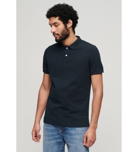 Til mænd. M1110343A Klassisk navy piqué polo shirt (S), Casual, Bomuld, Korte ærmer, Blå - Superdry - Modalova