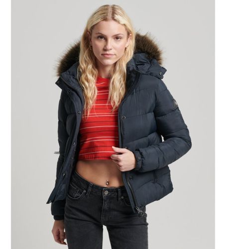 Til kvinder. W5011178A Kort mellemlang jakke med hætte, (XS), Casual, Nylon - Superdry - Modalova