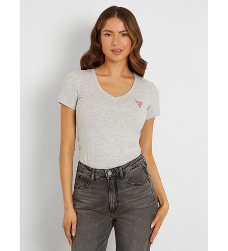 Til kvinder. W2YI45J1314 Elastisk T-shirt med lille trekantet logo, (M), Casual, Bomuld, Korte ærmer - Guess - Modalova