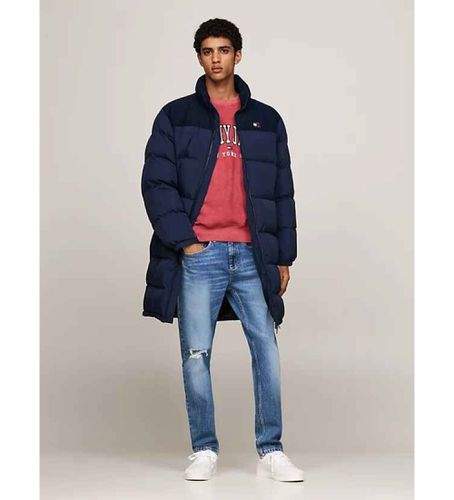 Til mænd. DM0DM20605 Alaska Parka i fløjl med blåt dunfyld (L), Casual, Bæredygtig, Genanvendt nylon - Tommy Jeans - Modalova