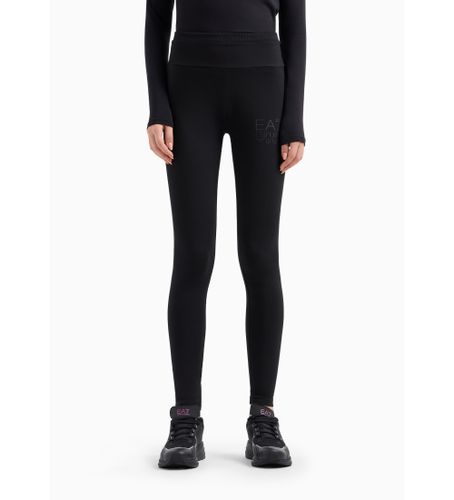 Til kvinder. 6DTP63_TJQFZ Synlige sorte leggings i bomuld med stretch (M), 1-3 cm, Casual, Sport, Multisport - EA7 - Modalova