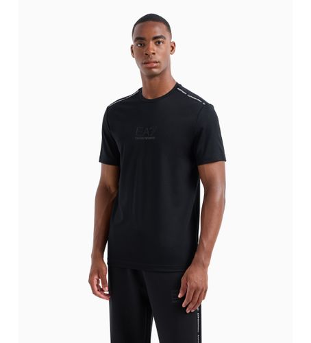 Til mænd. 6DPT10_PJTMZ Serie-logo t-shirt med rund hals i viskosestretchblanding (L), Casual, Sport, Multisport, Viscose, Korte ær - EA7 - Modalova