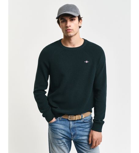 Til mænd. 8050211 Ribbet pullover med rund hals i uld og bomuld, (L), Casual - Gant - Modalova