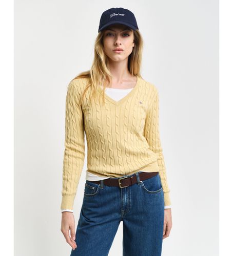 Til kvinder. 4800101 V-hals i stretchbomuld Strikket pullover med V-hals i stretchbomuld (L), Casual - Gant - Modalova