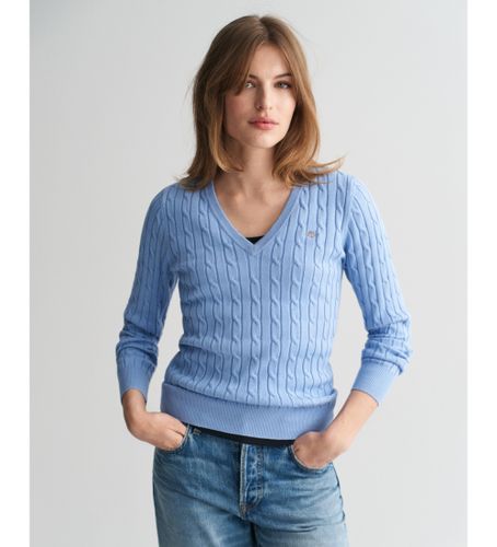 Til kvinder. 4800101 bomuldsstretch-ribstrikket pullover med spidskrave (XXL), Casual - Gant - Modalova