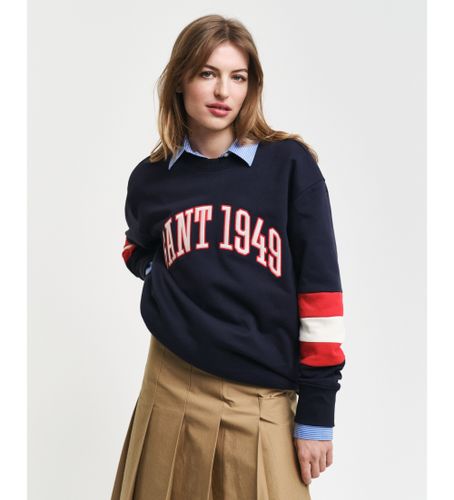 Til mænd. 2036040 Sweatshirt med rund hals og colour blocking på navyfarvede ærmer (XL), Casual, Bomuld, Blå - Gant - Modalova