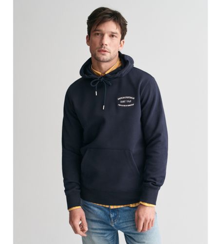 Til mænd. 2015070 Sweatshirt med hætte i lille navy-design (4XL), Casual, Bomuld, Blå - Gant - Modalova