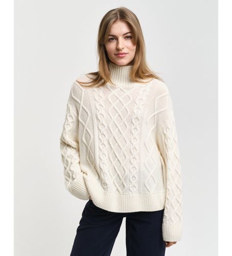 Til kvinder. 4805285 strikket pullover med lige hals og ottetaller (M), Casual, Bomuld - Gant - Modalova