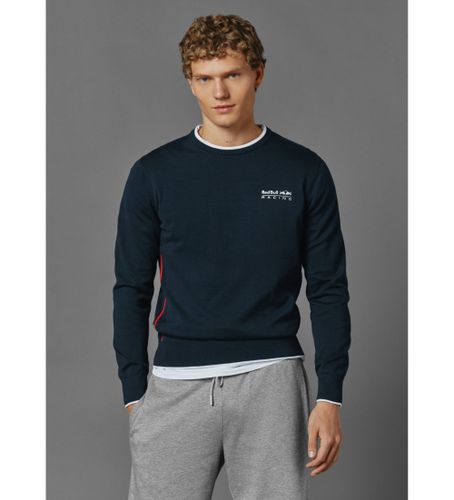 Til mænd. RM700007 Strikket pullover med rund hals i navy (L), Casual, Bomuld, Blå - Red Bull Racing x Pepe Jeans - Modalova