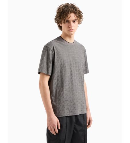 Til mænd. 6DZTLBZJ2ZZ19AA Regular fit T-shirt med kontrastfarvet rund hals ASV grey (L), Casual, Grå, Bomuld, Korte ærmer - Armani Exchange - Modalova