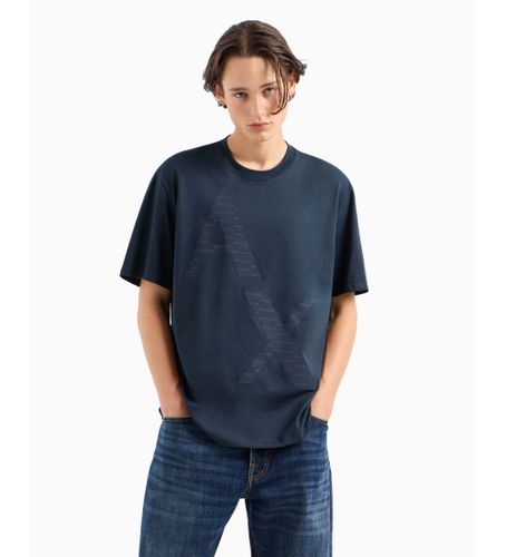 Til mænd. 6DZTJKZJ3VZ1510 Navy kortærmet t-shirt (XXL), Casual, Bomuld, Korte ærmer, Blå - Armani Exchange - Modalova